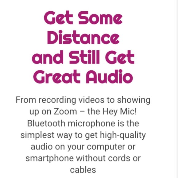 "Hey Mic" wireless bluetooth mic for zoom and online presentations - Picture 3 of 6